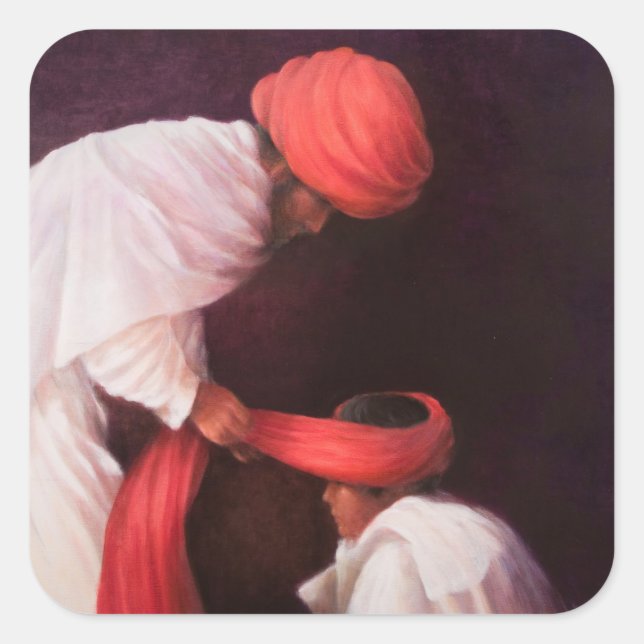 Die Kopplung eines Turban 2010 Quadratischer Aufkleber (Vorderseite)
