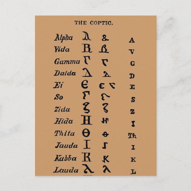 Die koptische postkarte (Vorderseite)