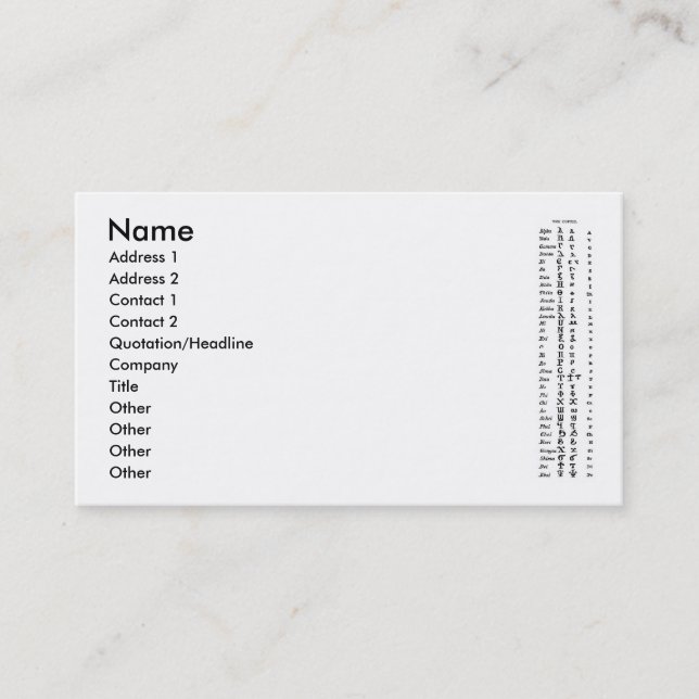 Die koptische Visitenkarte (Vorderseite)