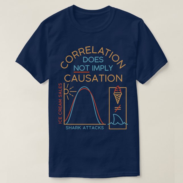 Die Korrelation impliziert nicht die Ursache 1 T-Shirt (Design vorne)