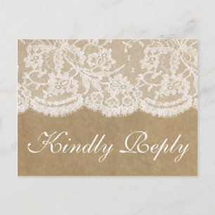 Die Kraft & Lace Hochzeitskollektion RSVP Einladungspostkarte