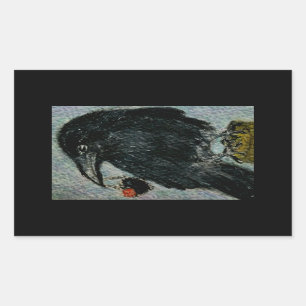 "Die Krähe, die stahl die Rosenhalskette!"  Rechteckiger Aufkleber