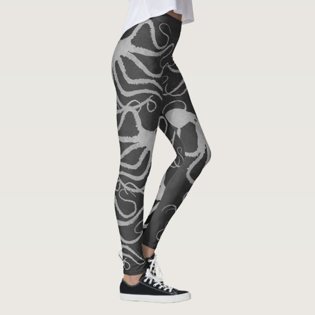 Die Kraken-Grau des Amys auf Grau - Leggings (Rechts)