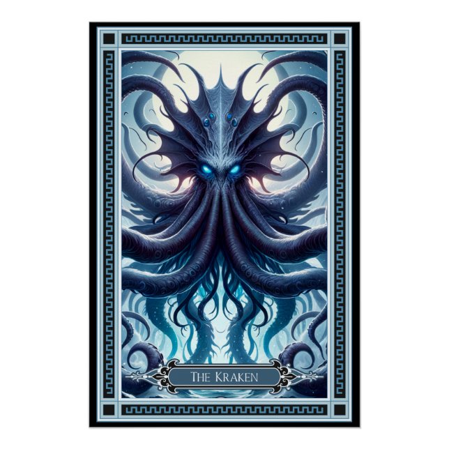 Die Kraken-Tarot-Karte Poster (Vorderseite)