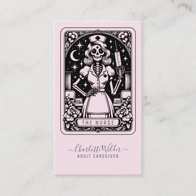 Die Krankenschwester Tarot Visitenkarte (Vorderseite)
