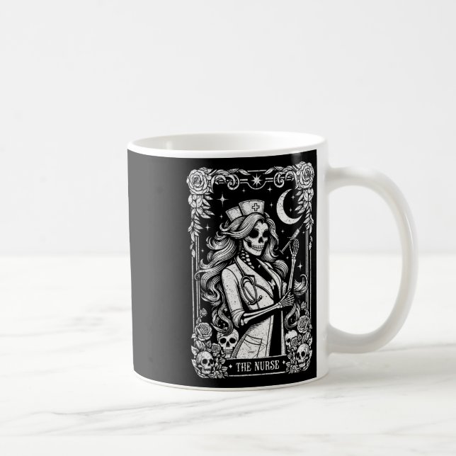 Die Krankenversicherung Skeleton Tarot Card Die so Kaffeetasse (Rechts)