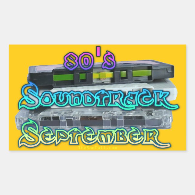 Die Krasse Mall "80er Soundtrack September" Sticke Rechteckiger Aufkleber (Vorderseite)