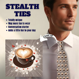 Die Krawatte des Kaffee Lover in der Herzklopfe