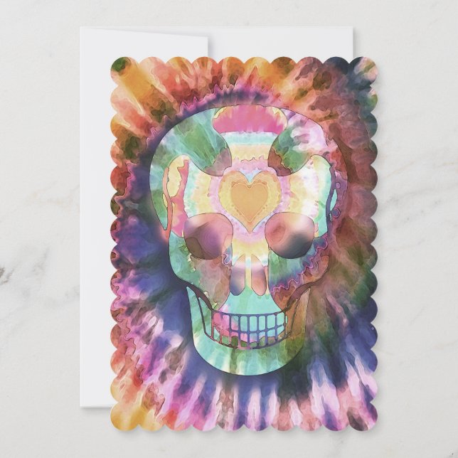 Die Krawatte des Zuckerschädels die die Farben von Einladung (Rückseite)