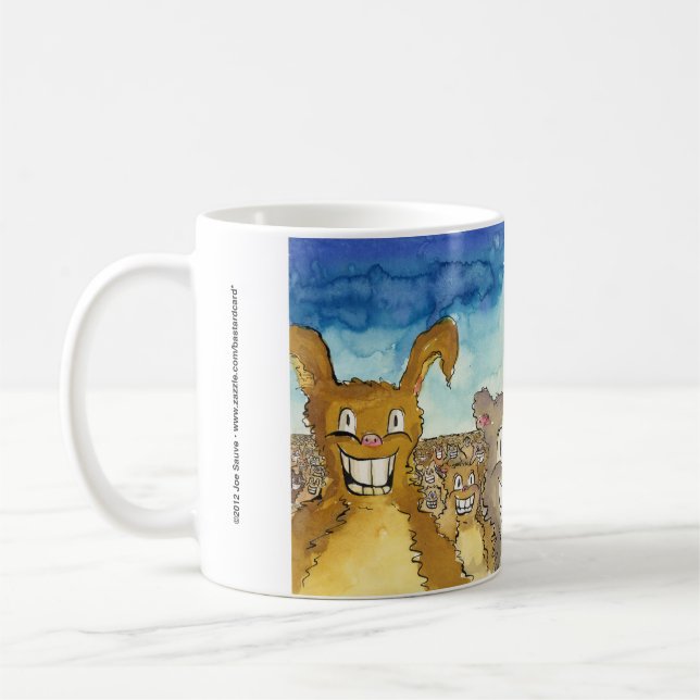 Die Kreter kommen Cartoon Tasse (Links)