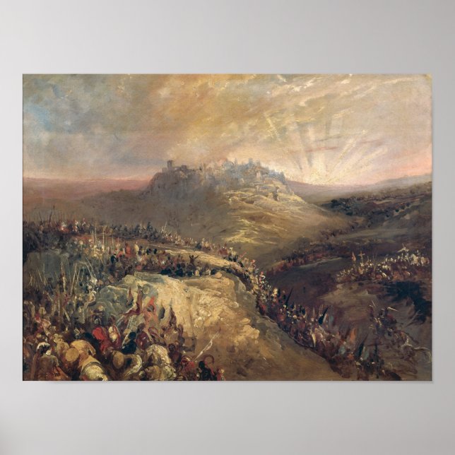 Die Kreuzfahrer vor Jerusalem Poster (Vorne)