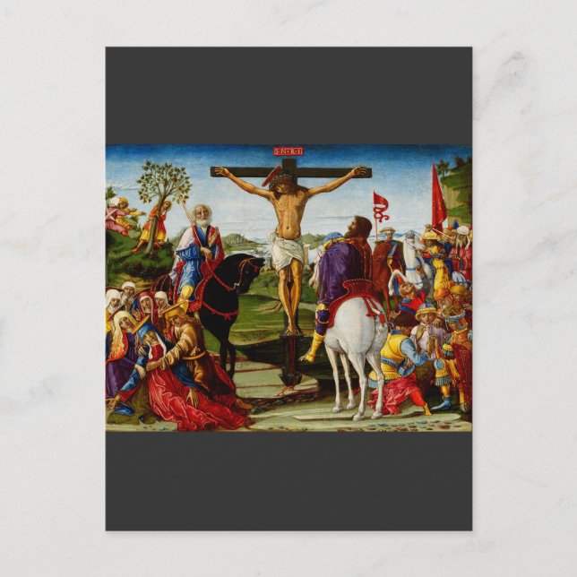 Die Kreuzigung durch Benvenuto di Giovanni Postkarte (Vorderseite)