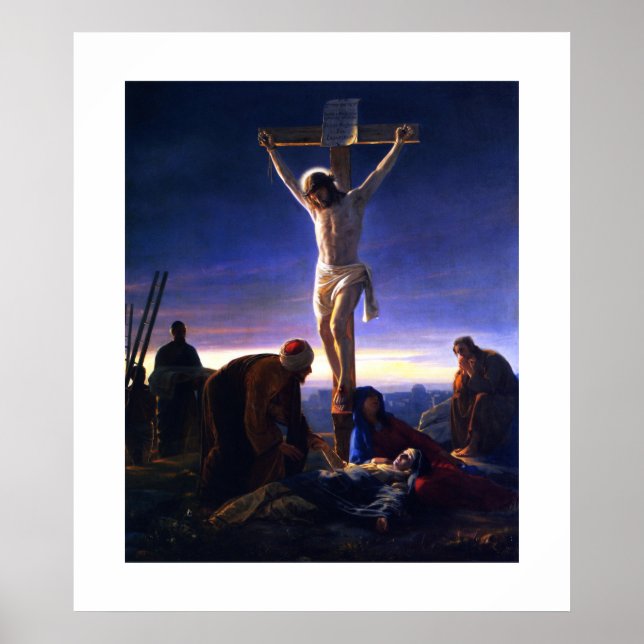 Die Kreuzigung Jesu durch Carl Bloch. Fine Art Poster (Vorne)