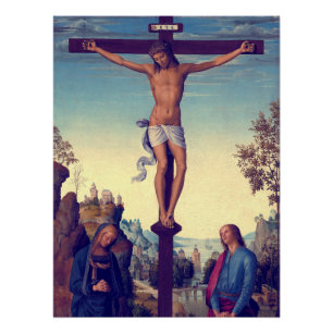 Die Kreuzigung mit der Jungfrau von Pietro Perugin Poster