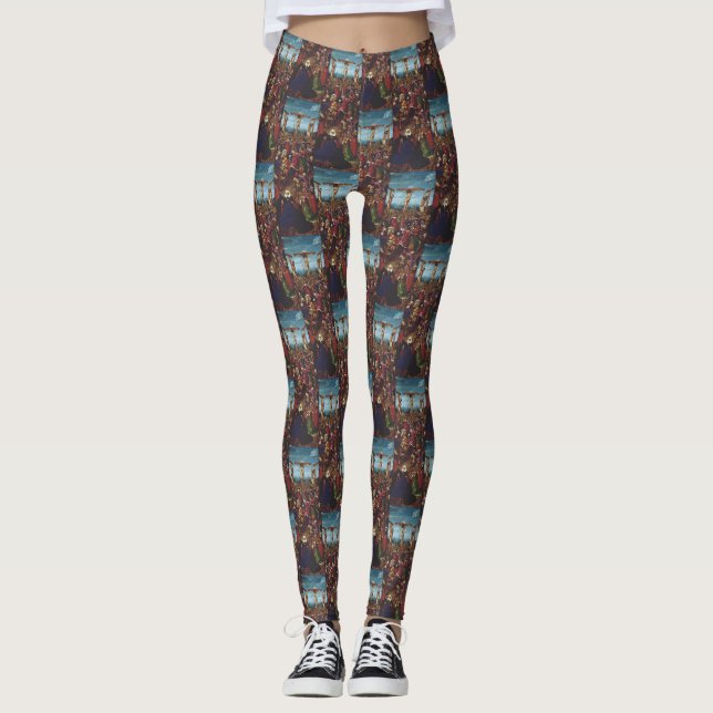 Die Kreuzigung von Van Eyck Leggings (Vorderseite)