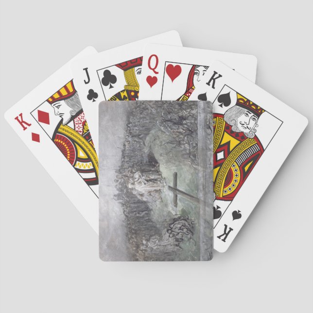 Die Kreuzigung (w/c und Gouache auf Papier) Spielkarten (Rückseite)