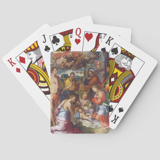 Die Krippe, 1534 (Öl auf Tafel) Spielkarten (Rückseite)