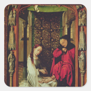 Die Krippe, verlassen Dreierflügel, c.1496 Quadratischer Aufkleber
