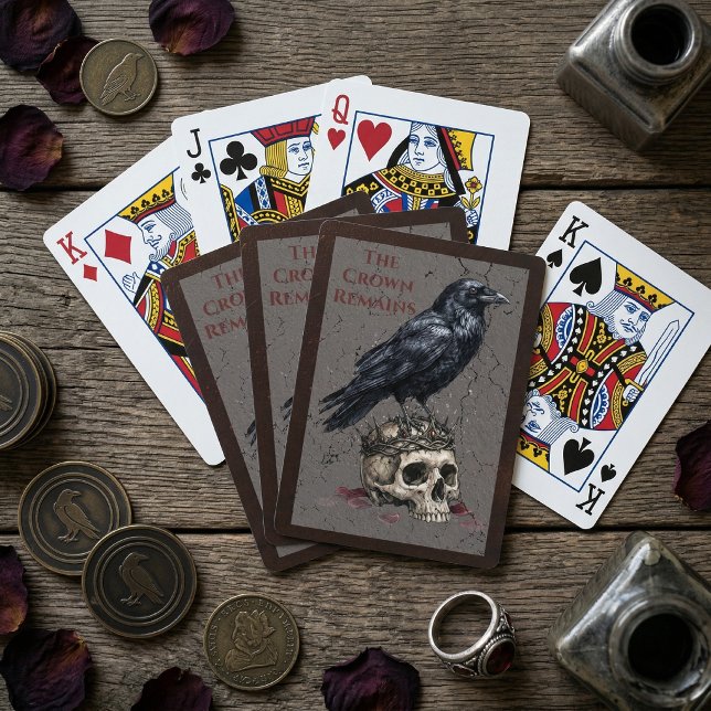 Die Krone bleibt gotischer Rabenschädel Spielkarten (Von Creator hochgeladen)
