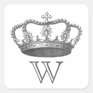 Die Krone der klassischen Königin Quadratischer Aufkleber