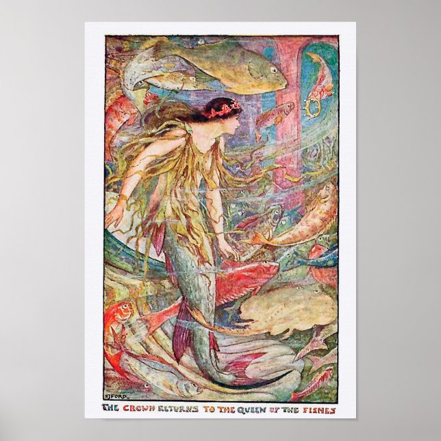 "Die Krone kehrt zur Königin der Fische zurück" Poster (Vorne)