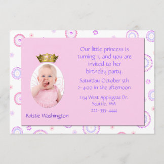 Die Kronen-Geburtstags-Party Einladung des süßen
