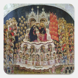 Die Krönung der Jungfrau im Paradies, 1438 Quadratischer Aufkleber