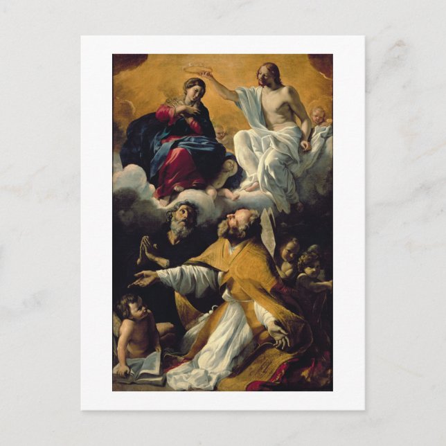 Die Krönung der Jungfrau mit SS. William of A Postkarte (Vorderseite)