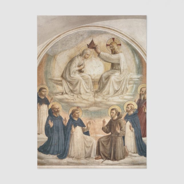 Die Krönung der Jungfrau von Fra Angelico Seidenpapier (Vorderseite)