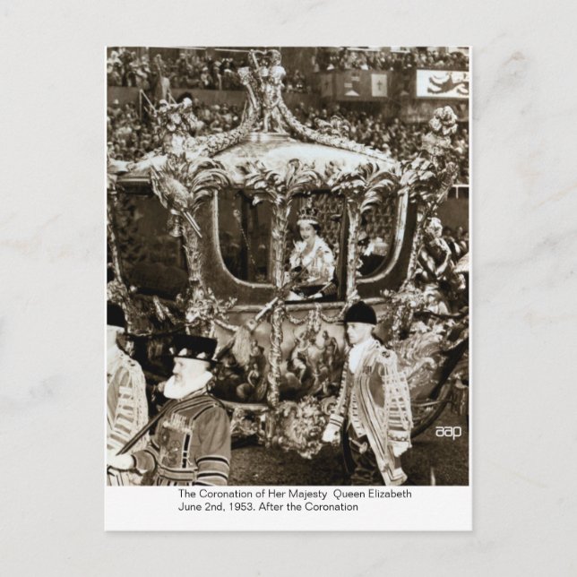 Die Krönung der Königin Elisabeth Postkarte (Vorderseite)