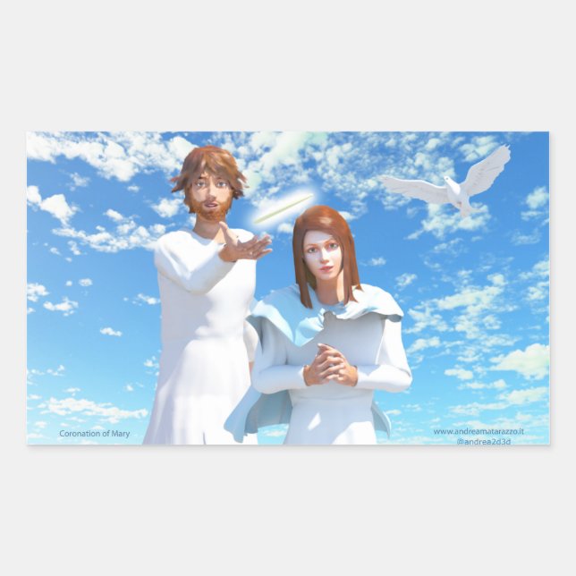 Die Krönung Marias Rechteckiger Aufkleber (Vorderseite)