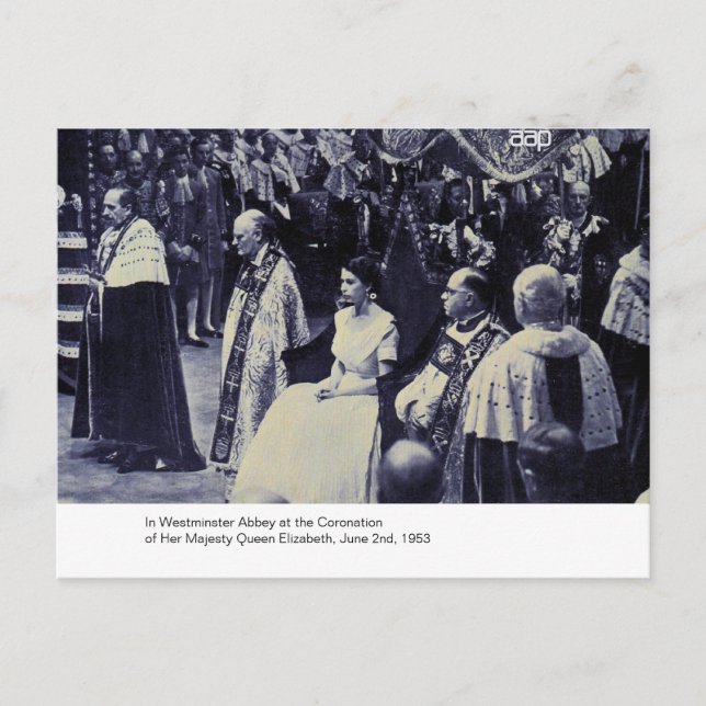 Die Krönung von H.M. Queen Elizabeth Postkarte (Vorderseite)