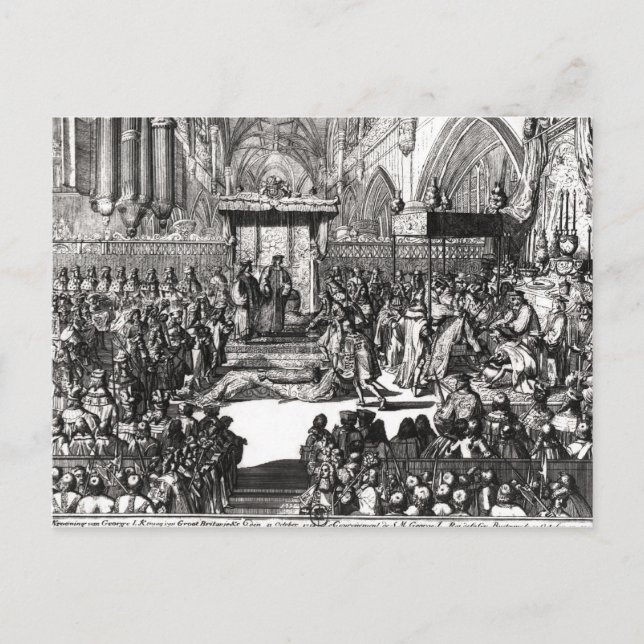 Die Krönung von König George I. Postkarte (Vorderseite)