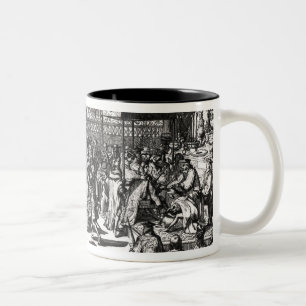 Die Krönung von König George I Zweifarbige Tasse