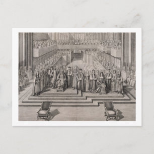 Die Krönung von König James II (1633-1701) und er Postkarte
