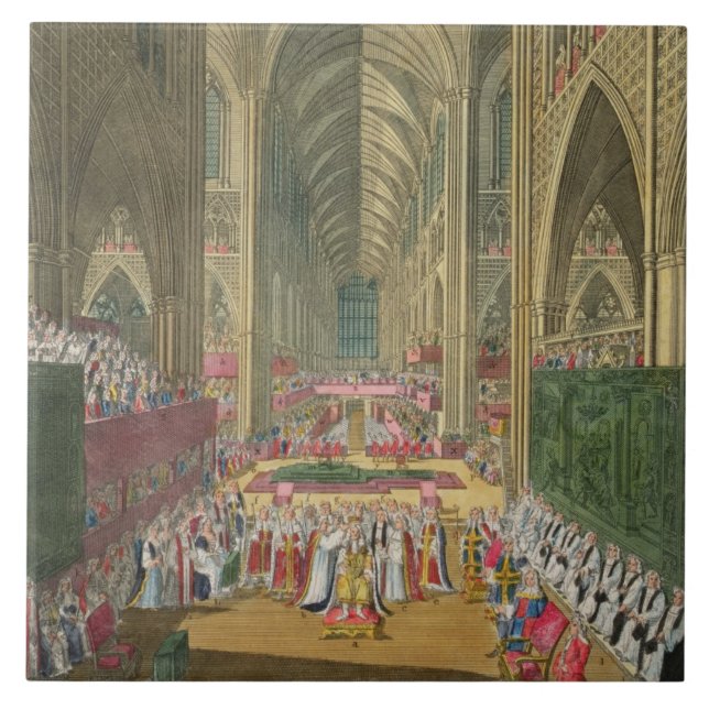 Die Krönung von König James II (1633-1701) von a Fliese (Vorderseite)