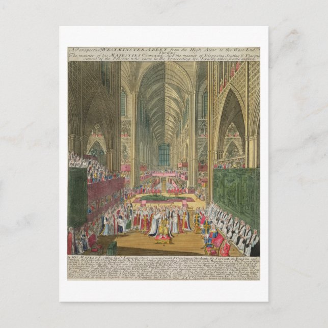 Die Krönung von König James II (1633-1701) von a Postkarte (Vorderseite)