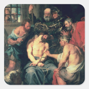 Die Krönung von Thorns 1618-20 Quadratischer Aufkleber