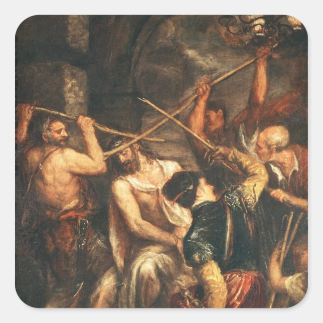 Die Krönung von Thorns Quadratischer Aufkleber (Vorderseite)