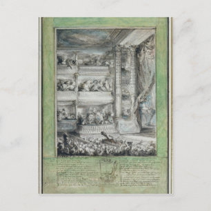 Die Krönung von Voltaire im Theater Francais Postkarte