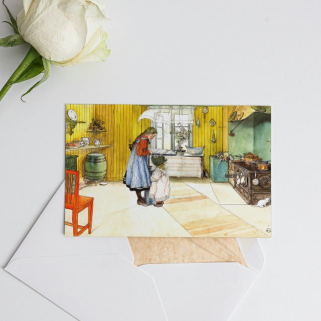 Die Küche Carl Larsson Vintage schwedische Kunst Postkarte (Von Creator hochgeladen)