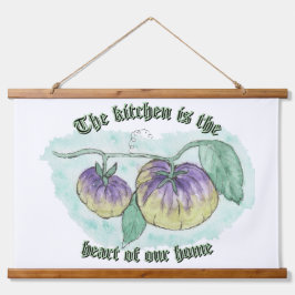 Die Küche ist das Herz der Zuhause Wandteppich Mit Holzrahmen