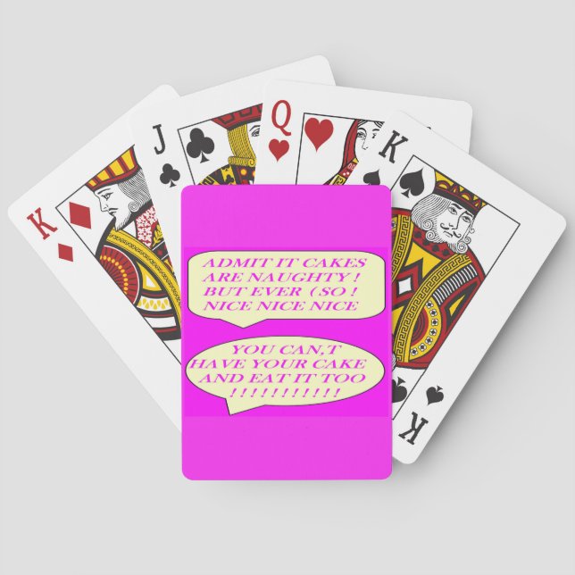 Die Kuchen sind gut für die Liebhaber von Lebensmi Spielkarten (Rückseite)