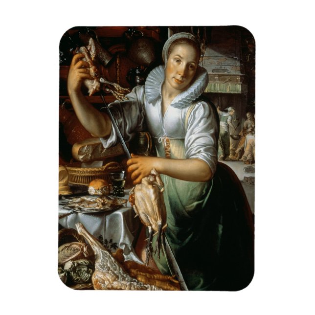 Die Küchenmädchen (mit Christus, Maria und Martha) Magnet (Vertikal)