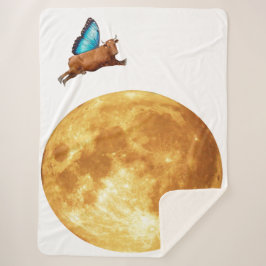 Die Kuh flog über den Mond-Sherpa-Decken Sherpadecke