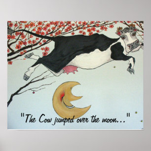 Die Kuh gesprungen über den Mond-Druck Poster