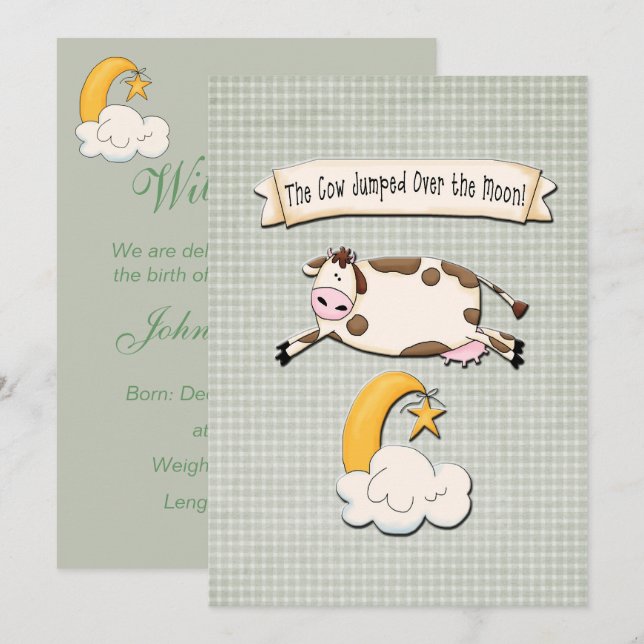 Die Kuh sprang über den Mond Ankündigung (Vorne/Hinten)