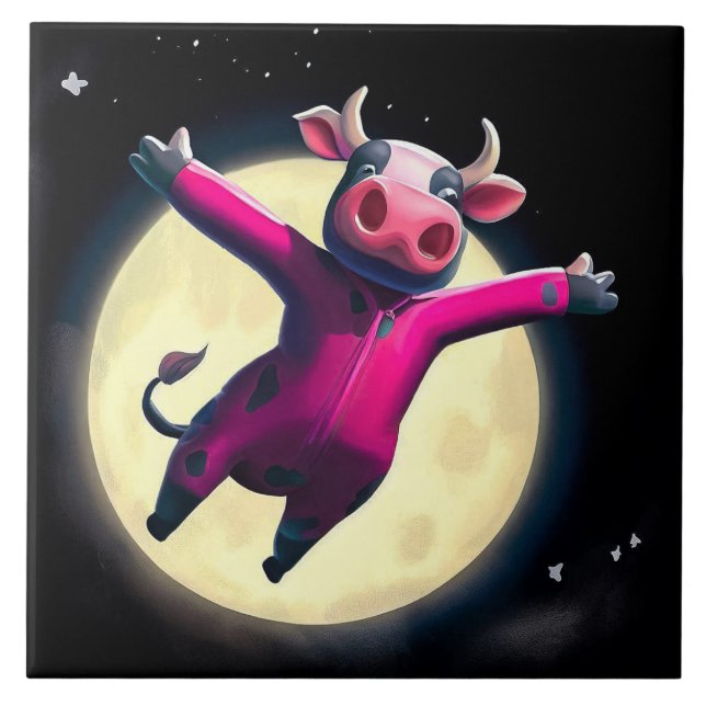 Die Kuh sprang über den Mond - Kinderzelt Fliese (Vorderseite)
