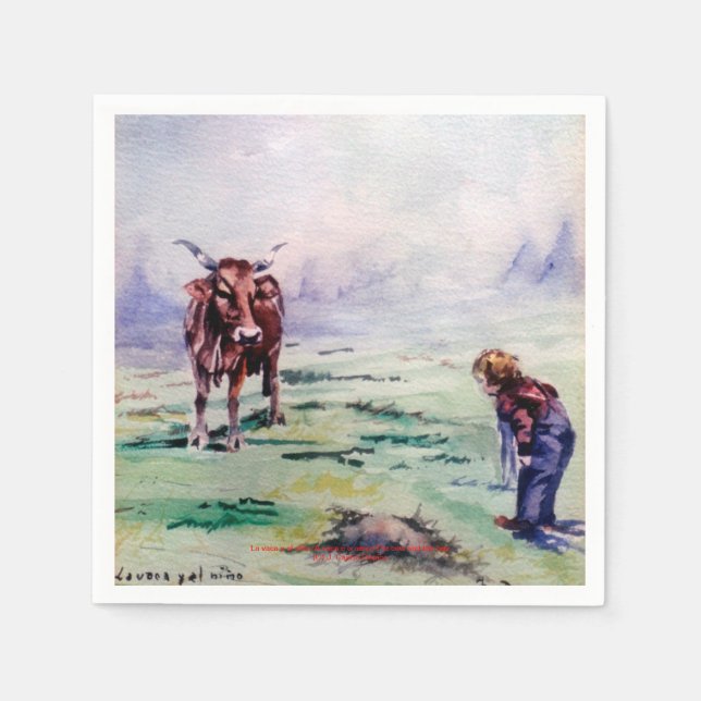 Die Kuh und das Kind/The gehe ich cow and the Serviette (Vorderseite)