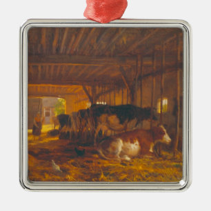 Die Kuhhalle, 19. Jahrhundert Silbernes Ornament